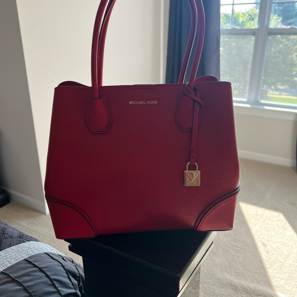 Michael Kors Red Satchel with Sophisticated Design